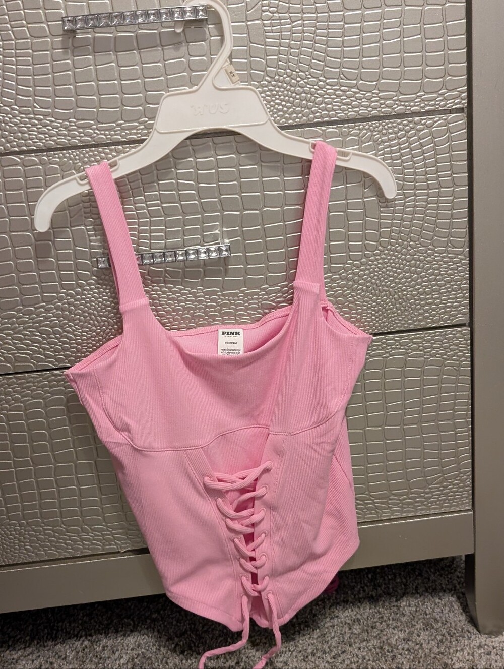 PINK Lace-Up Tank Top